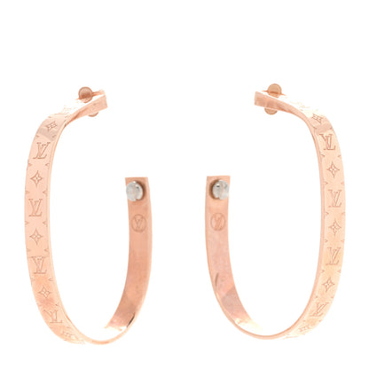 Louis Vuitton Nanogram Hoop Earrings Pink Gold 1 of 6