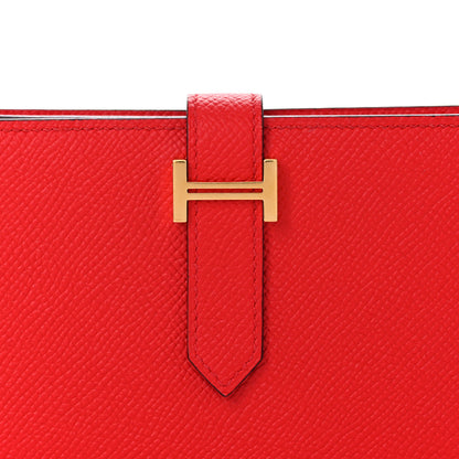 Hermes Epsom Bearn Gusset Wallet Rouge De Coeur 8 of 8