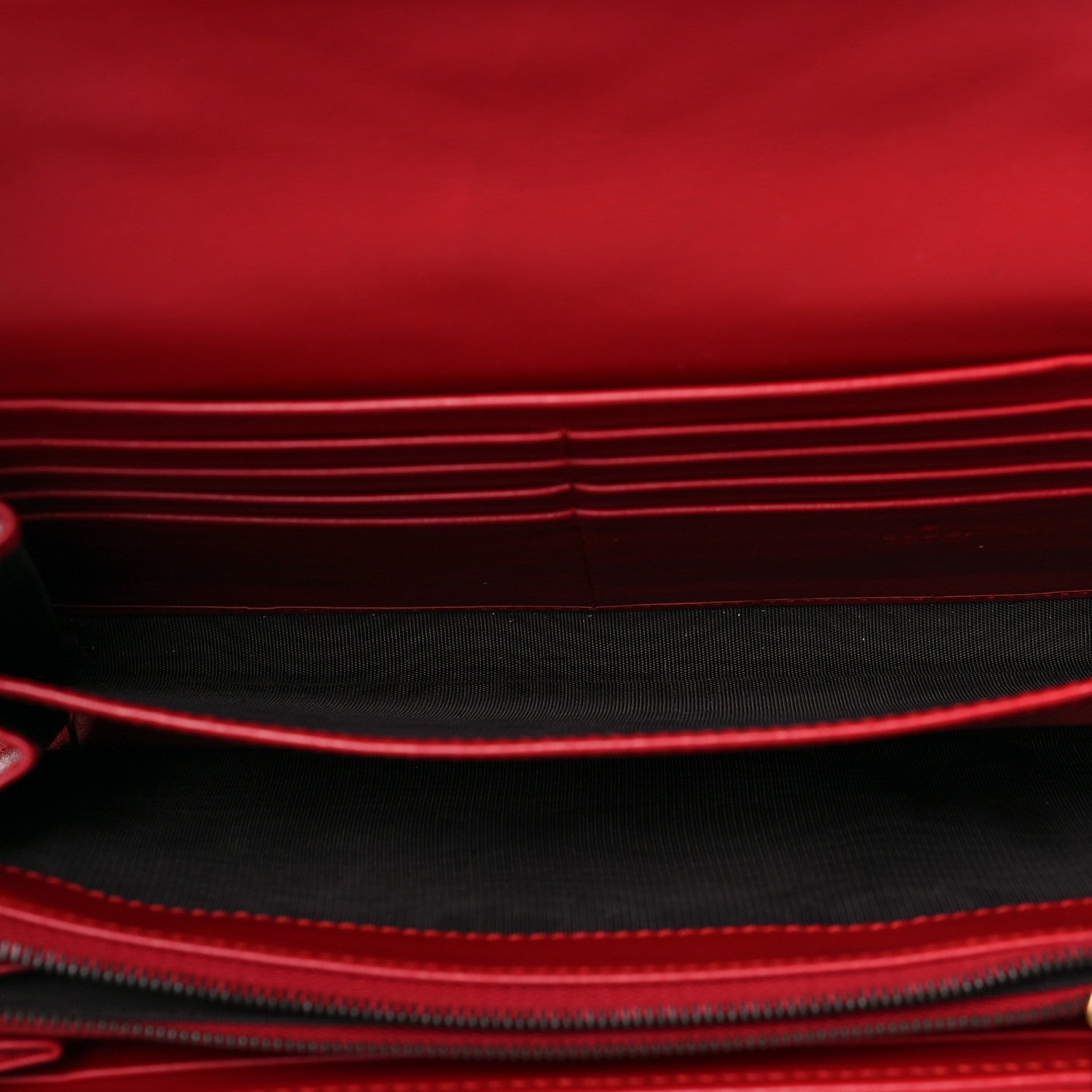 Gucci Calfskin Matelasse GG Marmont Chain Wallet Hibiscus Red 5 of 7