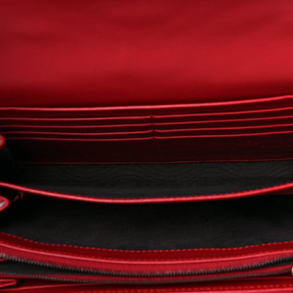 Gucci Calfskin Matelasse GG Marmont Chain Wallet Hibiscus Red 5 of 7