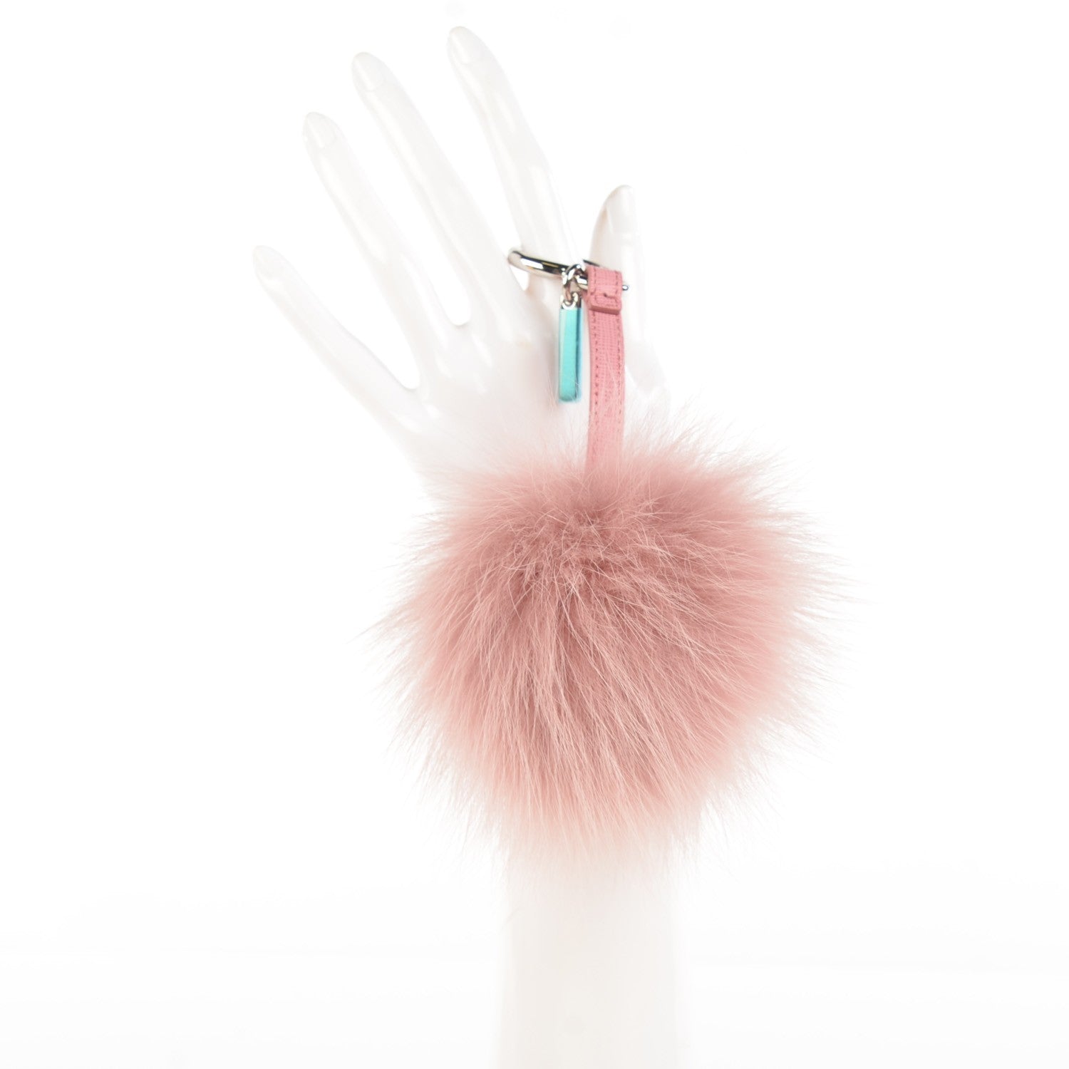 Fendi Fox Fur Pom Pom Bag Charm Pink 2 of 6