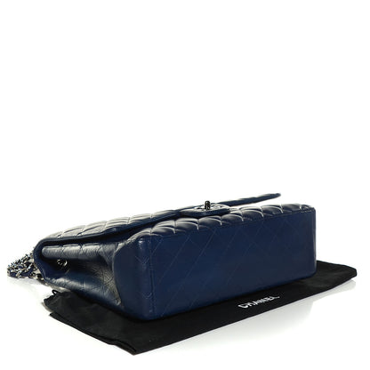 Chanel Lambskin Quilted Maxi Single Flap Dark Blue 4 of 8