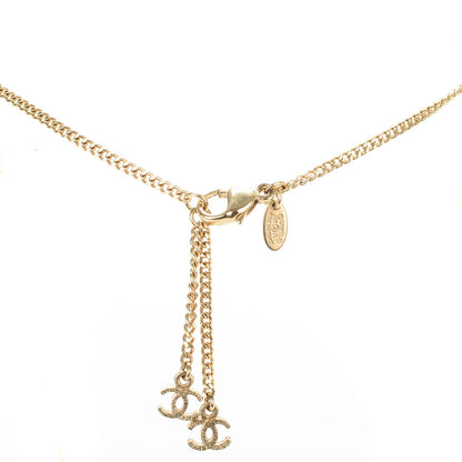 Chanel Enamel Crystal Star CC Necklace Black Gold 3 of 5