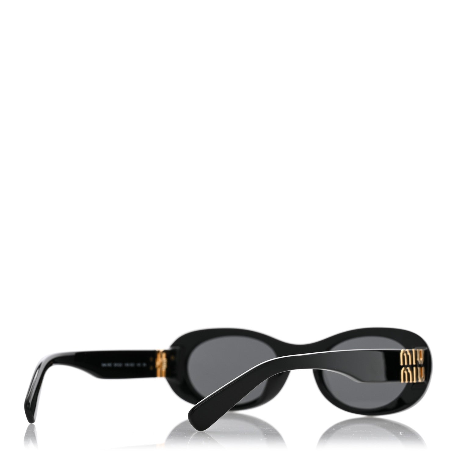 Miu Miu Acetate Oval Sunglasses SMU 06Z Black 4 of 8