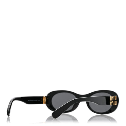 Miu Miu Acetate Oval Sunglasses SMU 06Z Black 4 of 8
