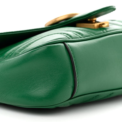 Gucci Calfskin Matelasse Mini GG Marmont Shoulder Bag Emerald Green 9 of 13