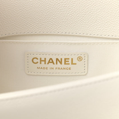 Chanel Caviar Quilted Small Boy Flap White 6 of 10