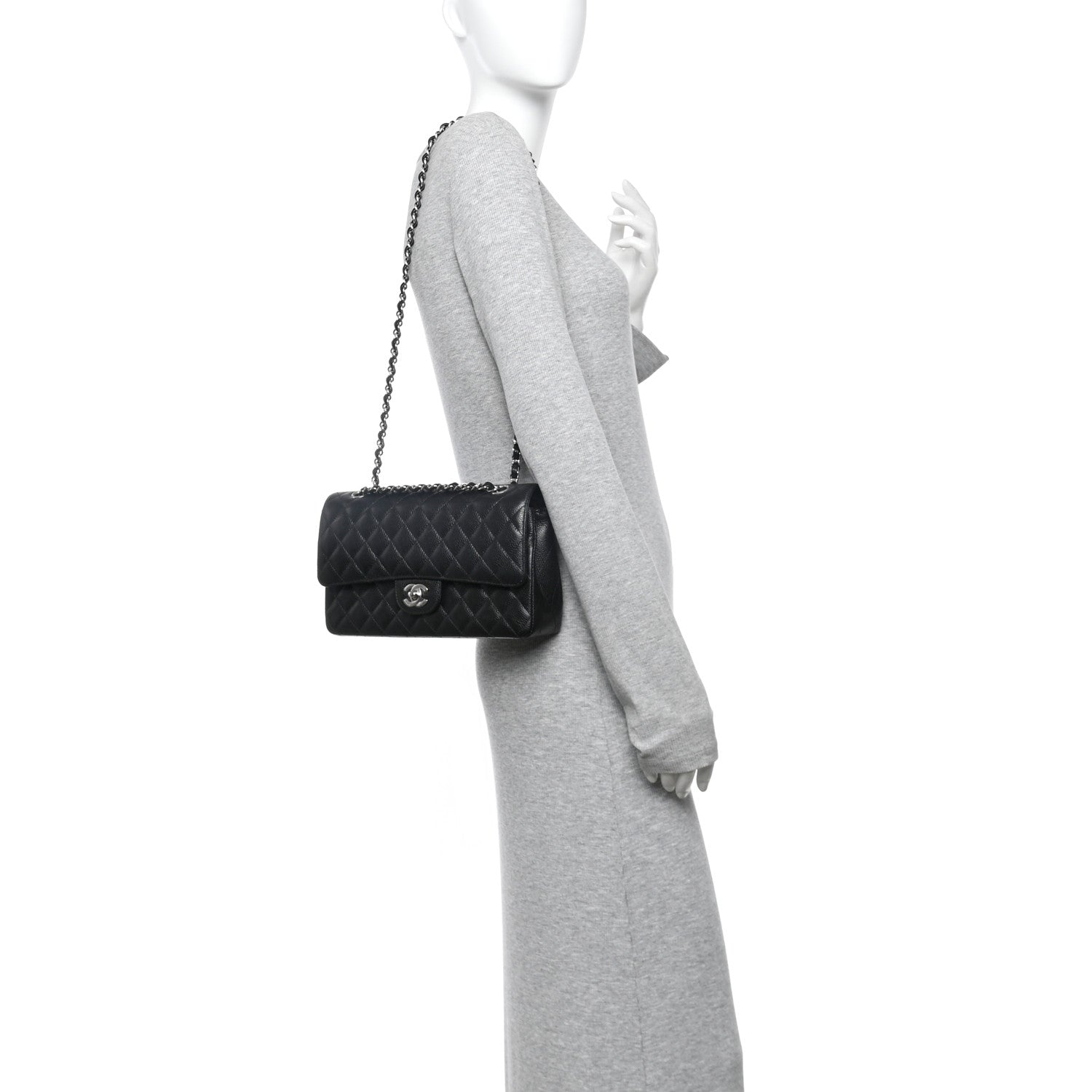 Chanel Caviar Quilted Medium Double Flap Black 2 of 10