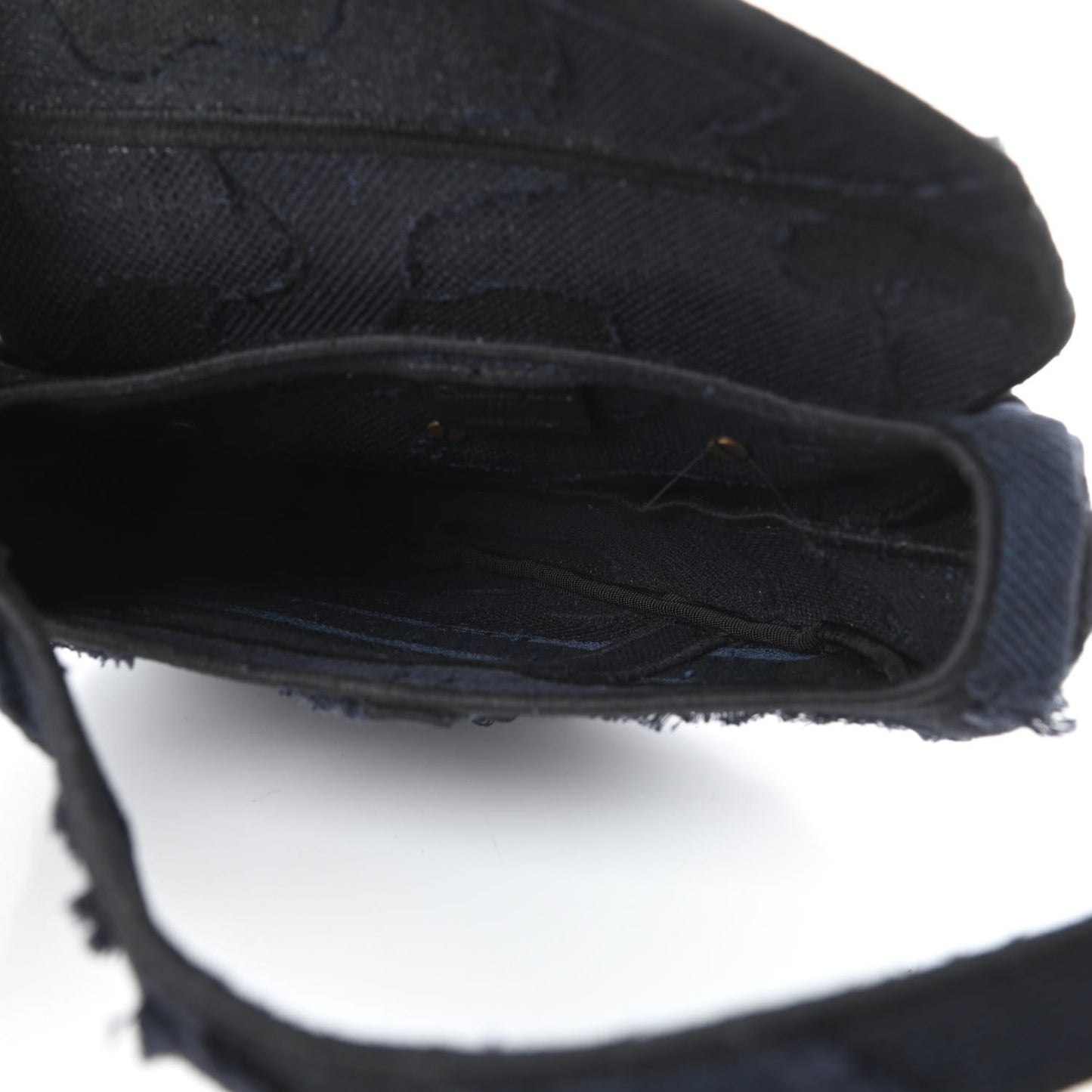 Canvas Embroidered Camouflage Saddle Bag Blue