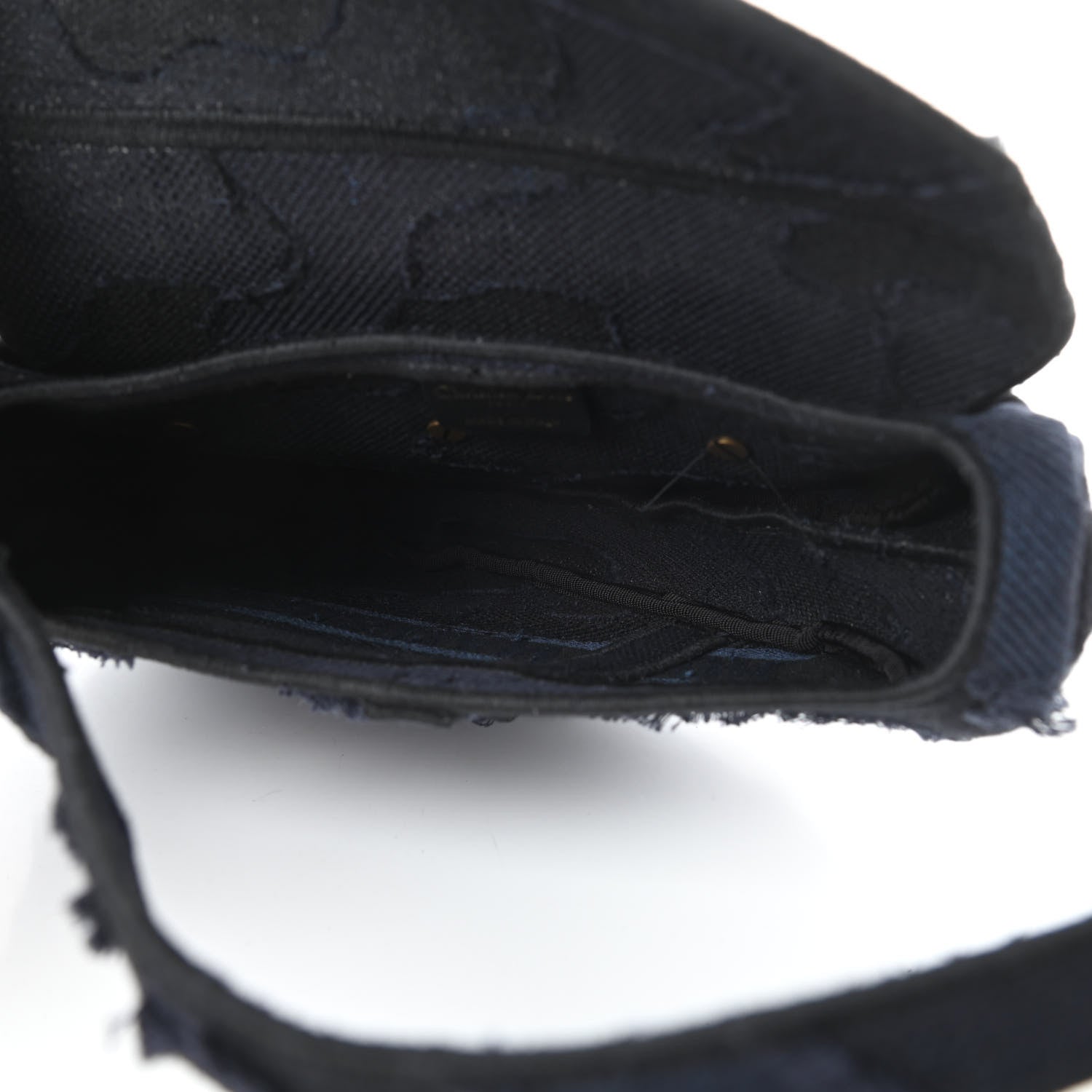 Christian Dior Canvas Embroidered Camouflage Saddle Bag Blue 5 of 11