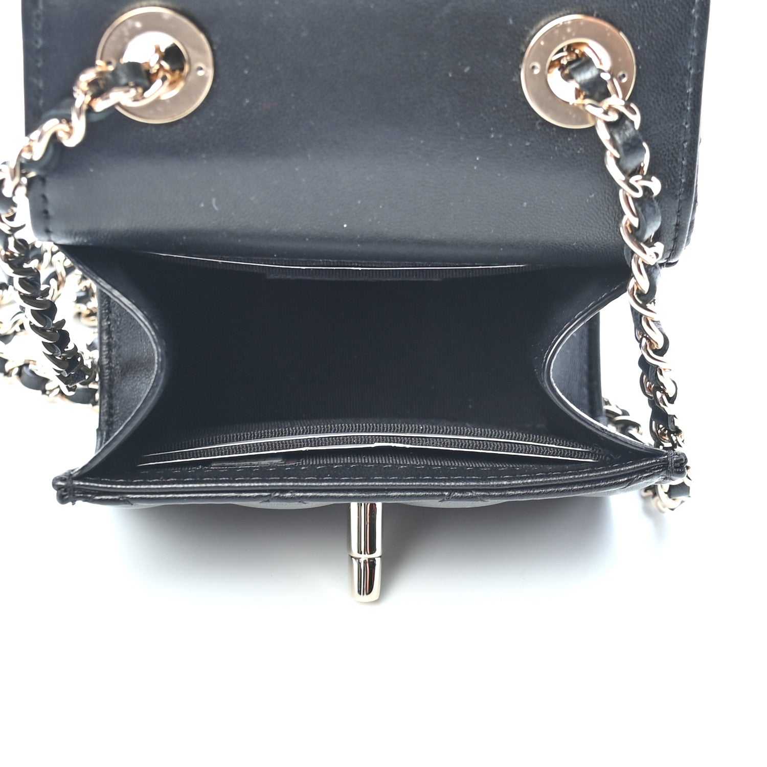 Chanel Lambskin Quilted Mini Trendy CC Chain Wallet Black 5 of 9