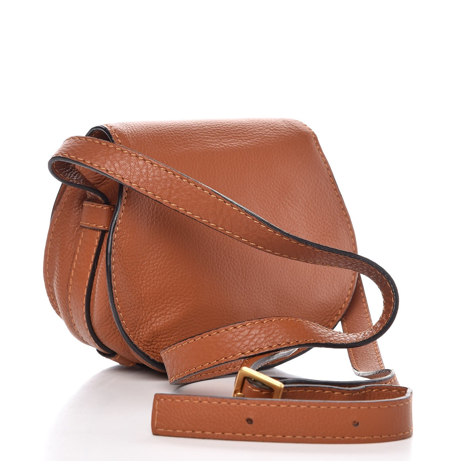 Chloe Calfskin Mini Marcie Round Crossbody Bag Tan 3 of 7