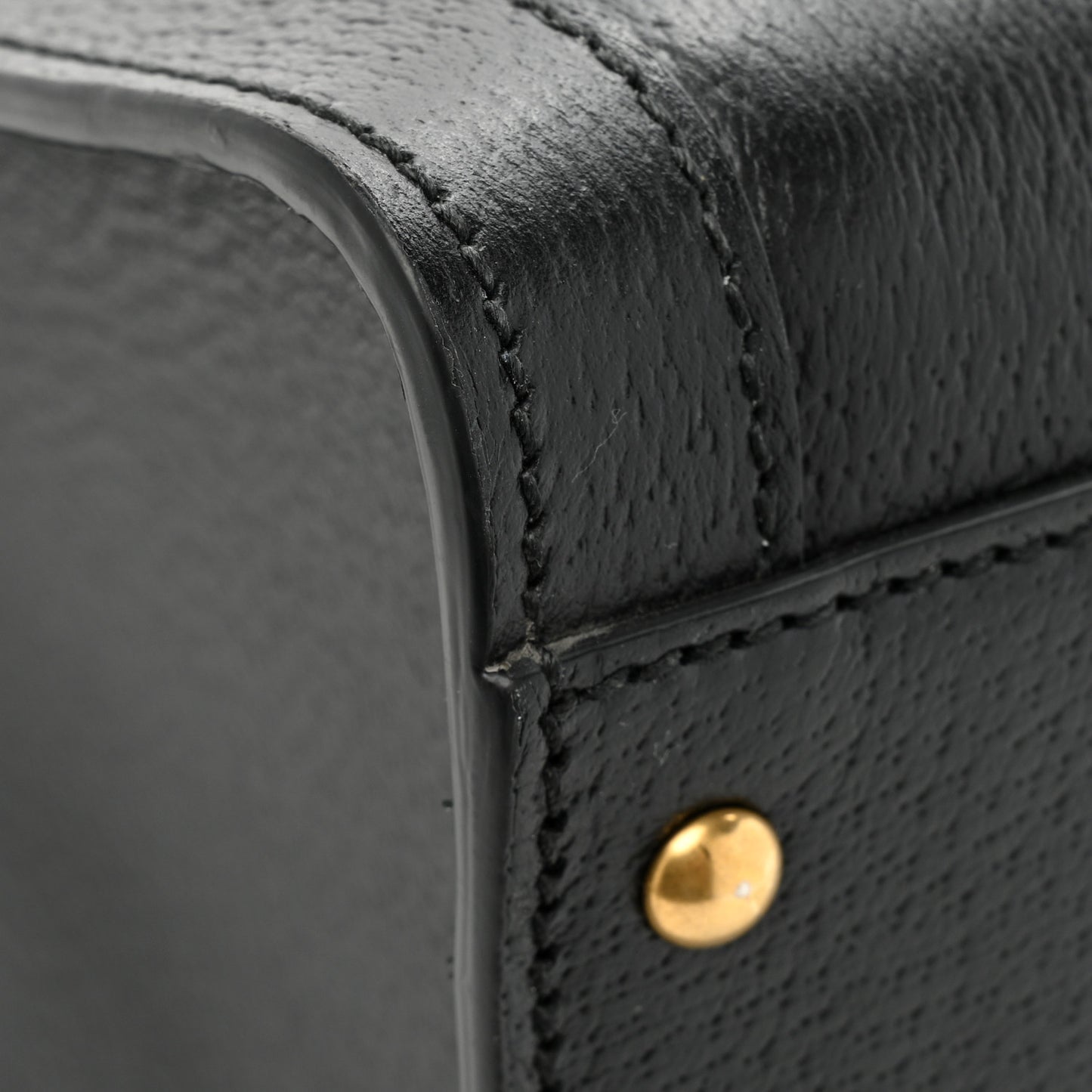 Textured Dollar Calfskin Stripe Studded Large Diana Tote Bag Black Multicolor