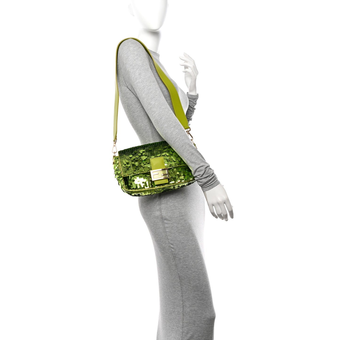 Sequin Paillettes Vitello Grace Sex and the City Baguette Wasabi