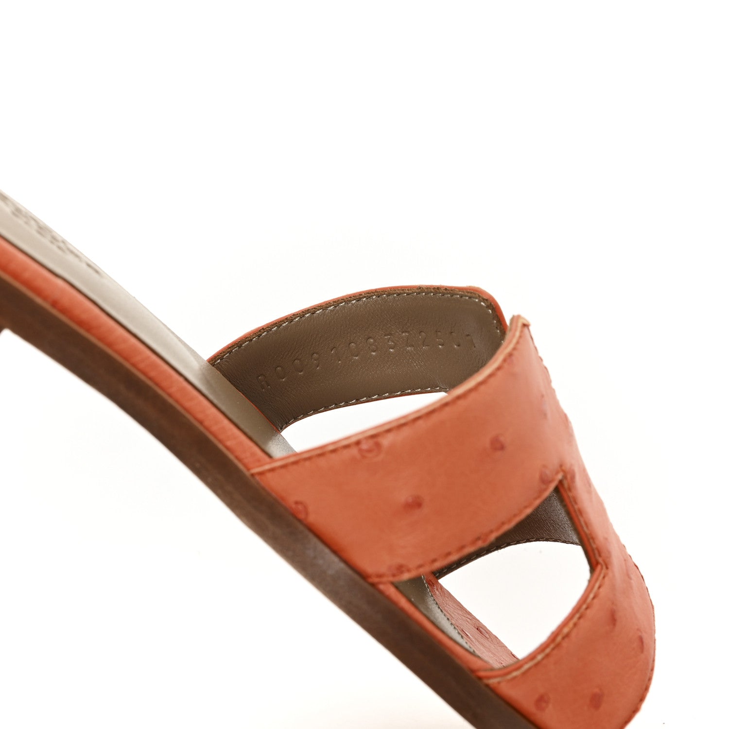 Hermes Ostrich Oran Sandals 36 Orange 9 of 10