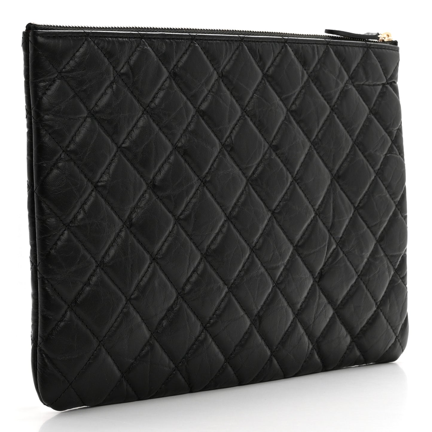 Aged Calfskin Lucky Charms Quilted Medium Reissue Cosmetic Case Black