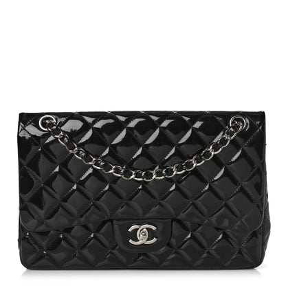 Chanel Patent Quilted Jumbo Double Flap Black 1 of 13