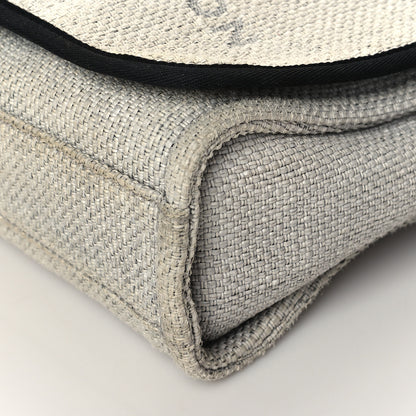 Chanel Woven Straw Raffia Small Deauville Messenger Grey 10 of 11
