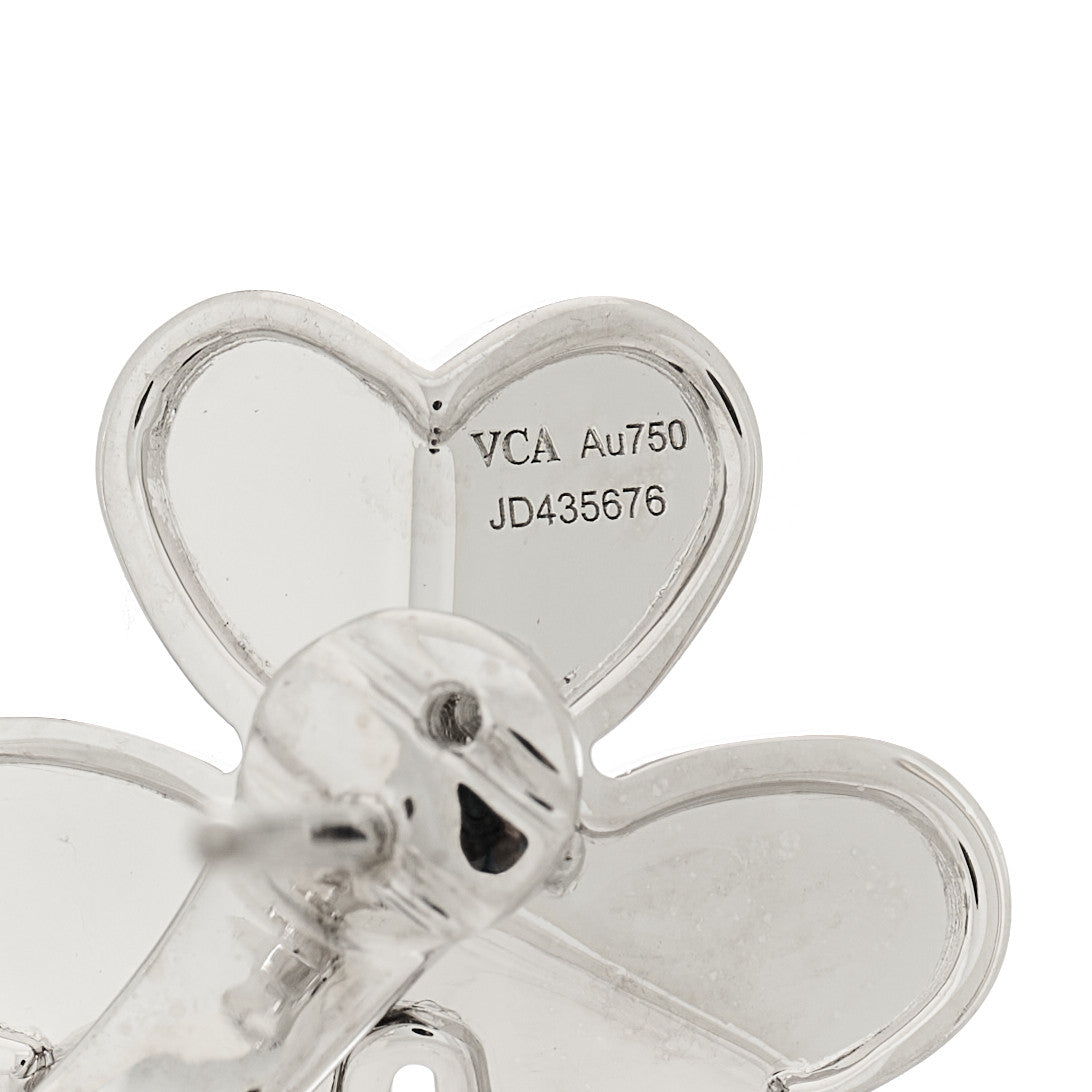 Van Cleef & Arpels 18K White Gold Diamond Small Frivole Earrings 4 of 5