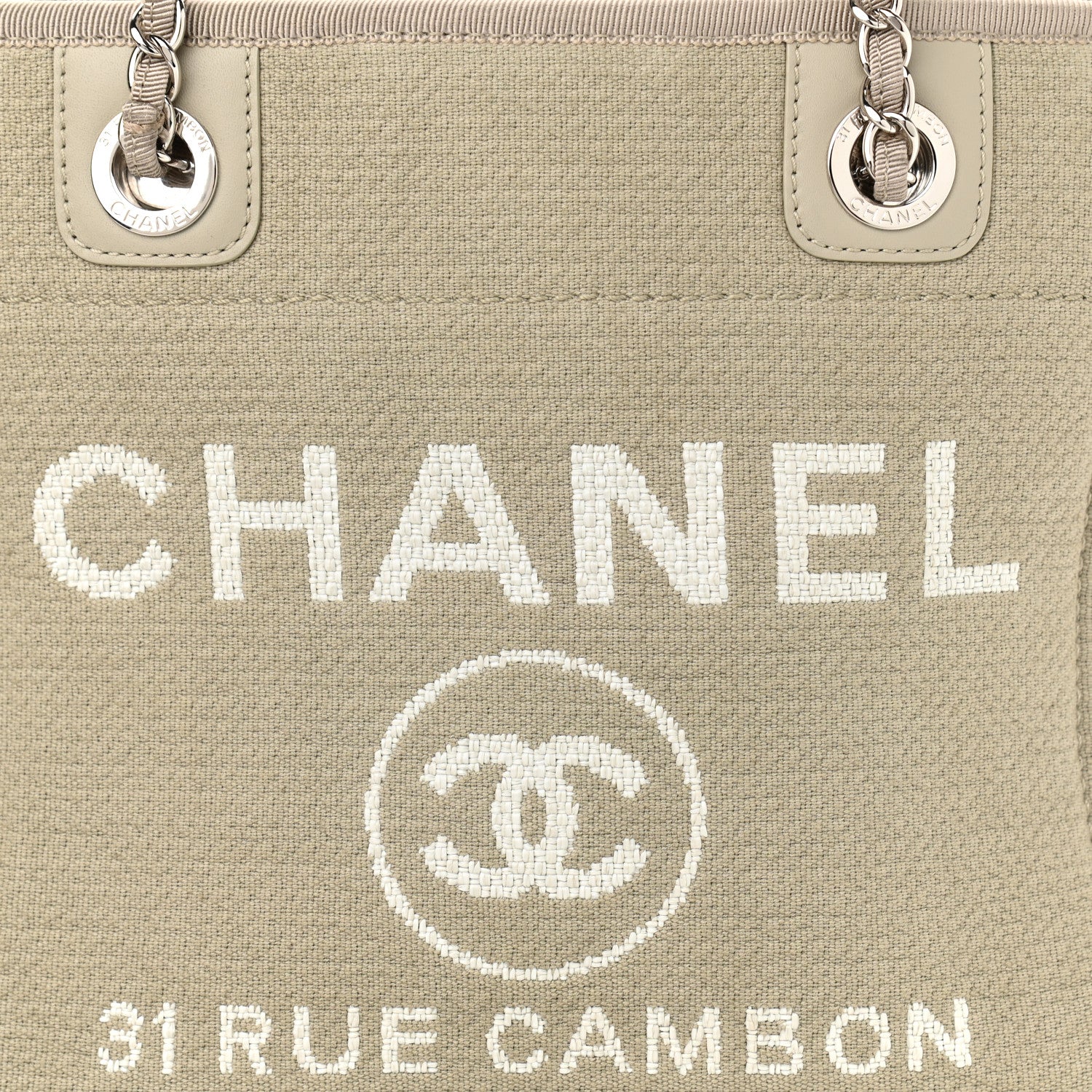 Chanel Canvas Mini Deauville Tote Beige 8 of 10