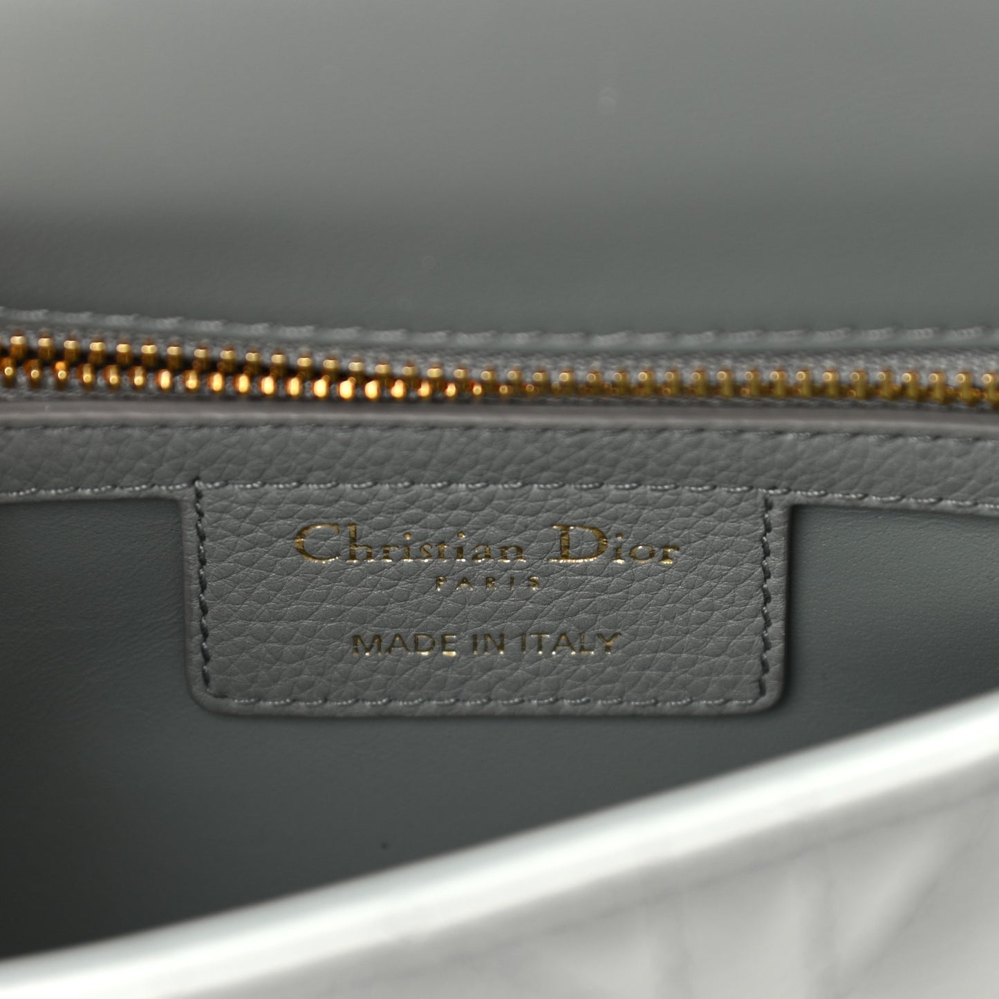Calfskin Cannage Small Caro Bag Grey