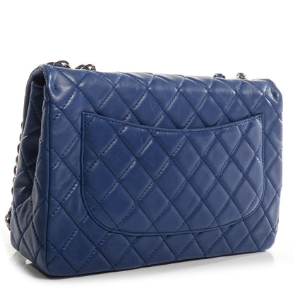 Chanel Lambskin Jumbo Single Flap Dark Blue 3 of 8