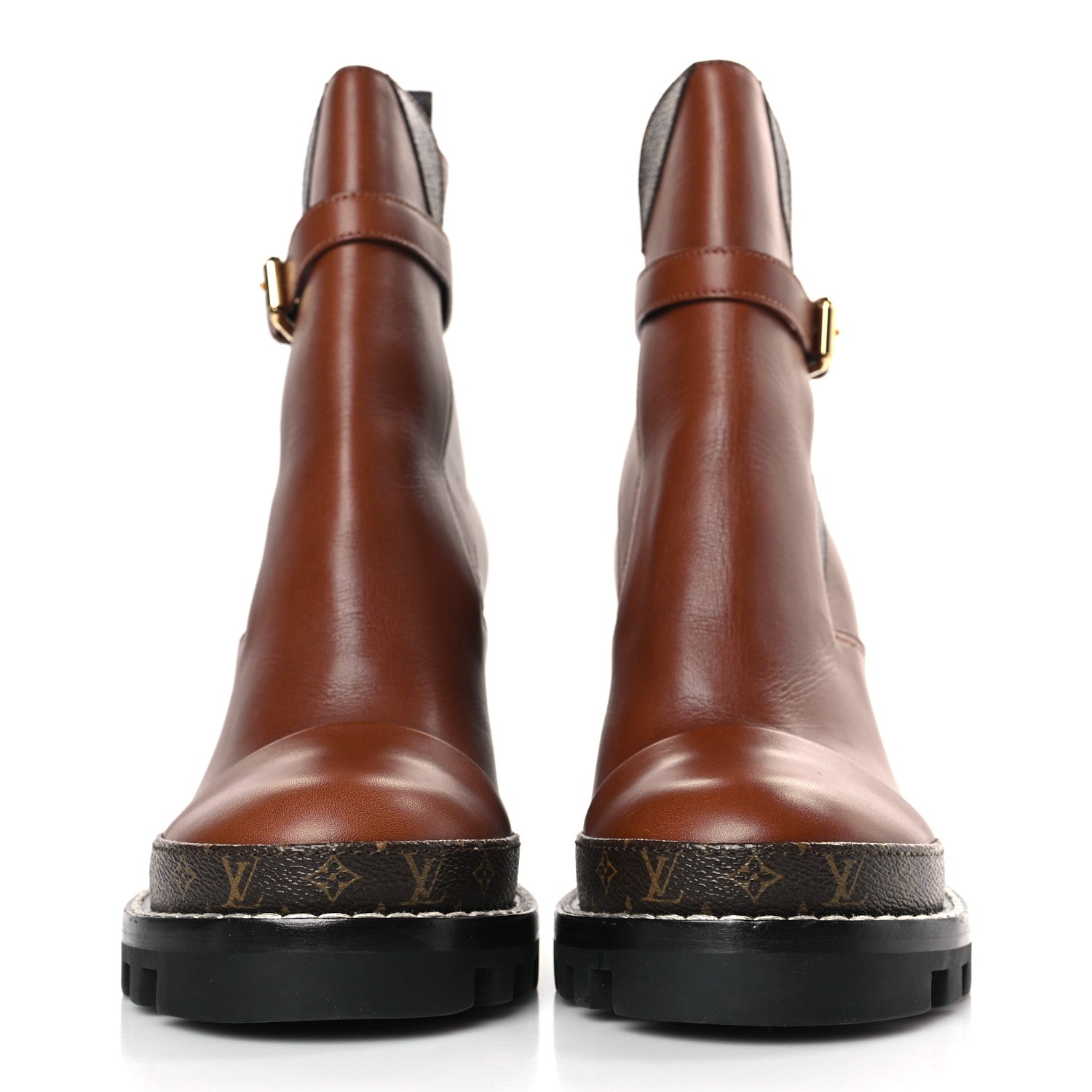 Louis Vuitton Calfskin Monogram Star Trail Ankle Boots 40 Cognac 2 of 8
