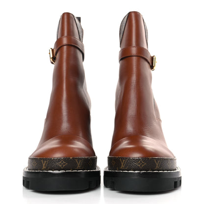 Louis Vuitton Calfskin Monogram Star Trail Ankle Boots 40 Cognac 2 of 8