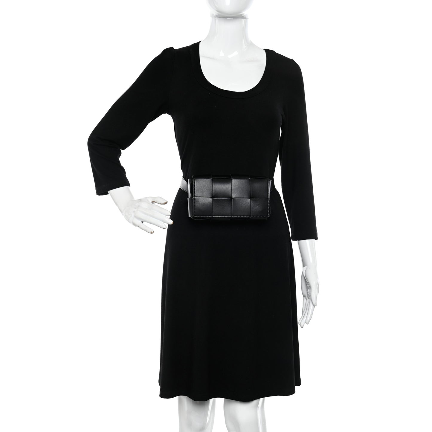 Nappa Maxi Intreccio The Belt Cassette Bag Black