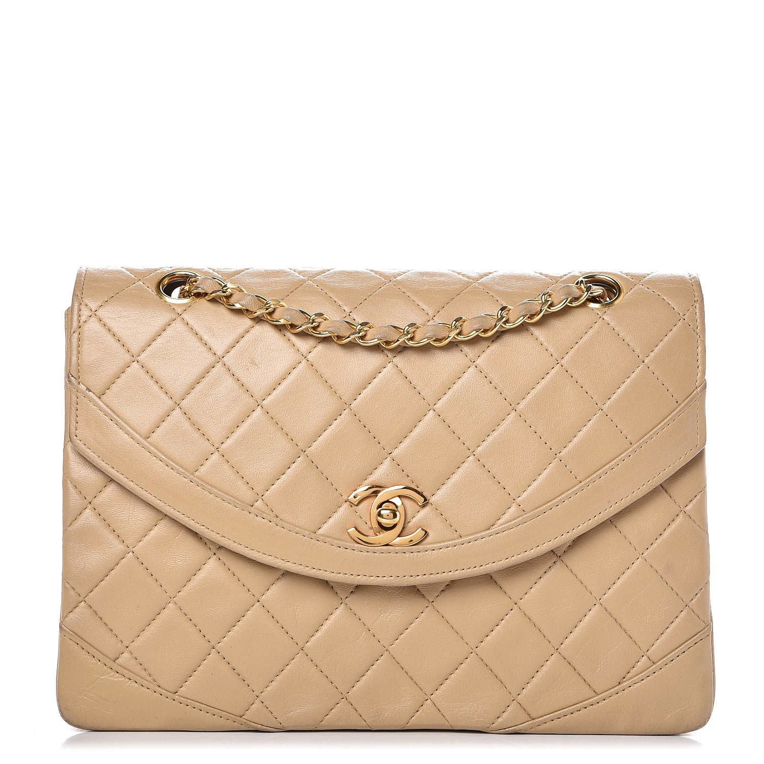 Chanel Lambskin Quilted Medium Single Flap Beige 1 of 14