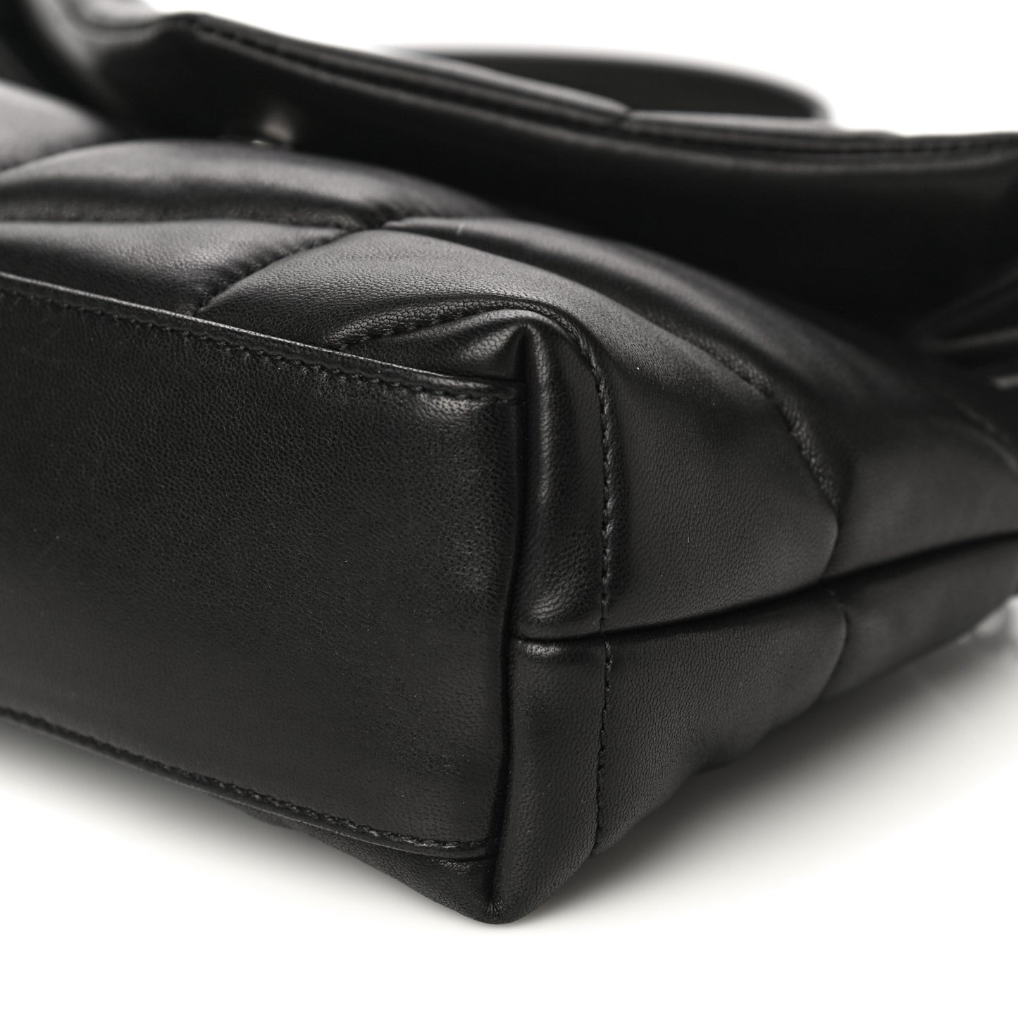 Lambskin Quilted Toy Loulou Puffer Monogram Chain Satchel Black