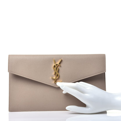 Saint Laurent Grain De Poudre Uptown Pouch Sea Salt 2 of 7