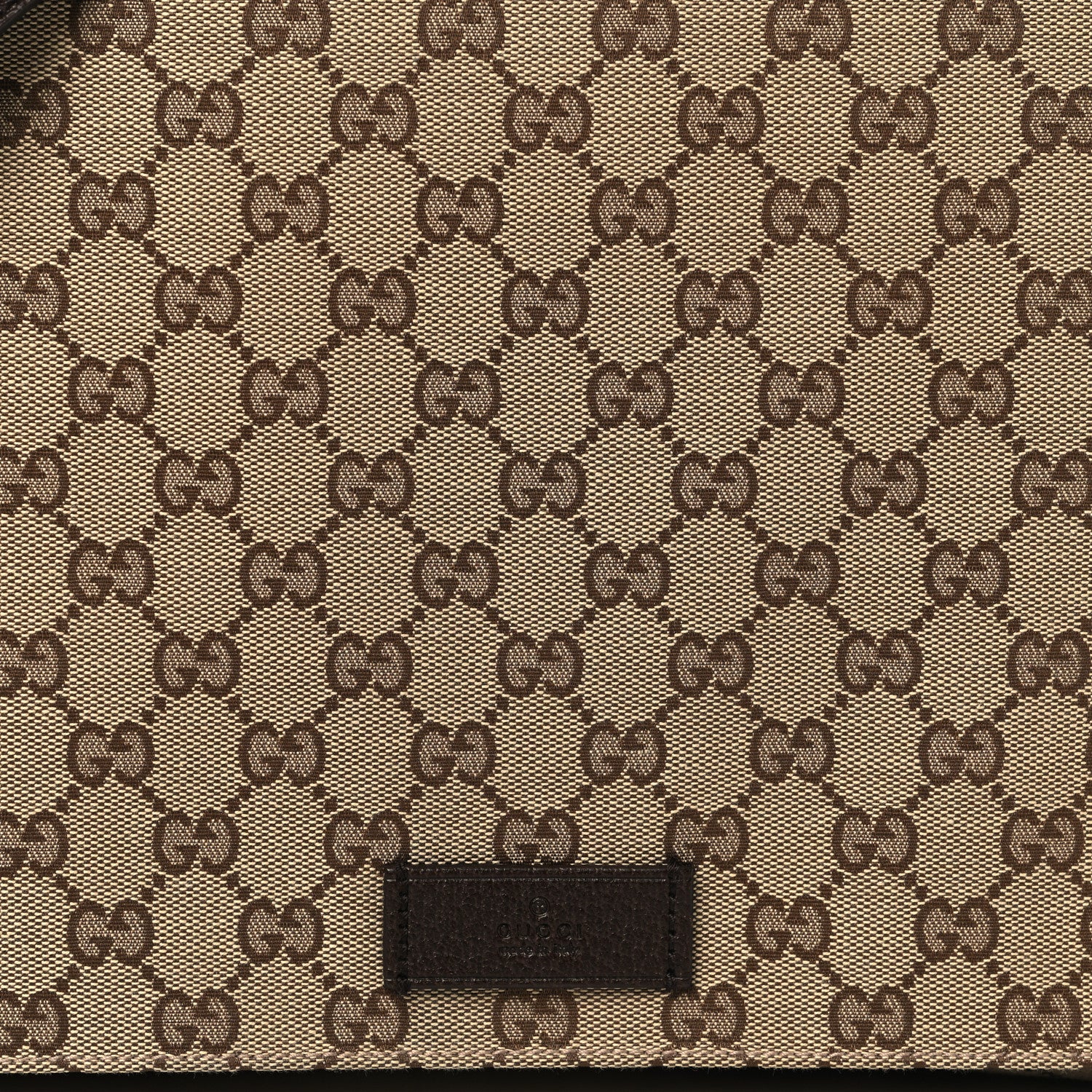 Gucci GG Monogram Medium Flap Messenger Bag Beige Dark Brown 8 of 10