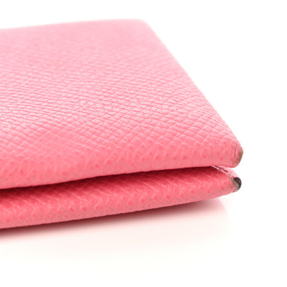 Hermes Epsom Calvi Card Case Rose Azalee 8 of 13