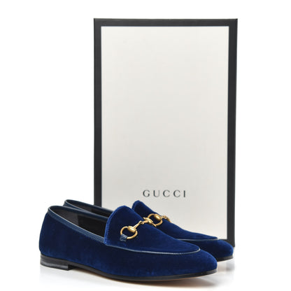 Gucci Velvet Horsebit Womens Jordaan Loafers 35.5 Blue Cobalt 10 of 10