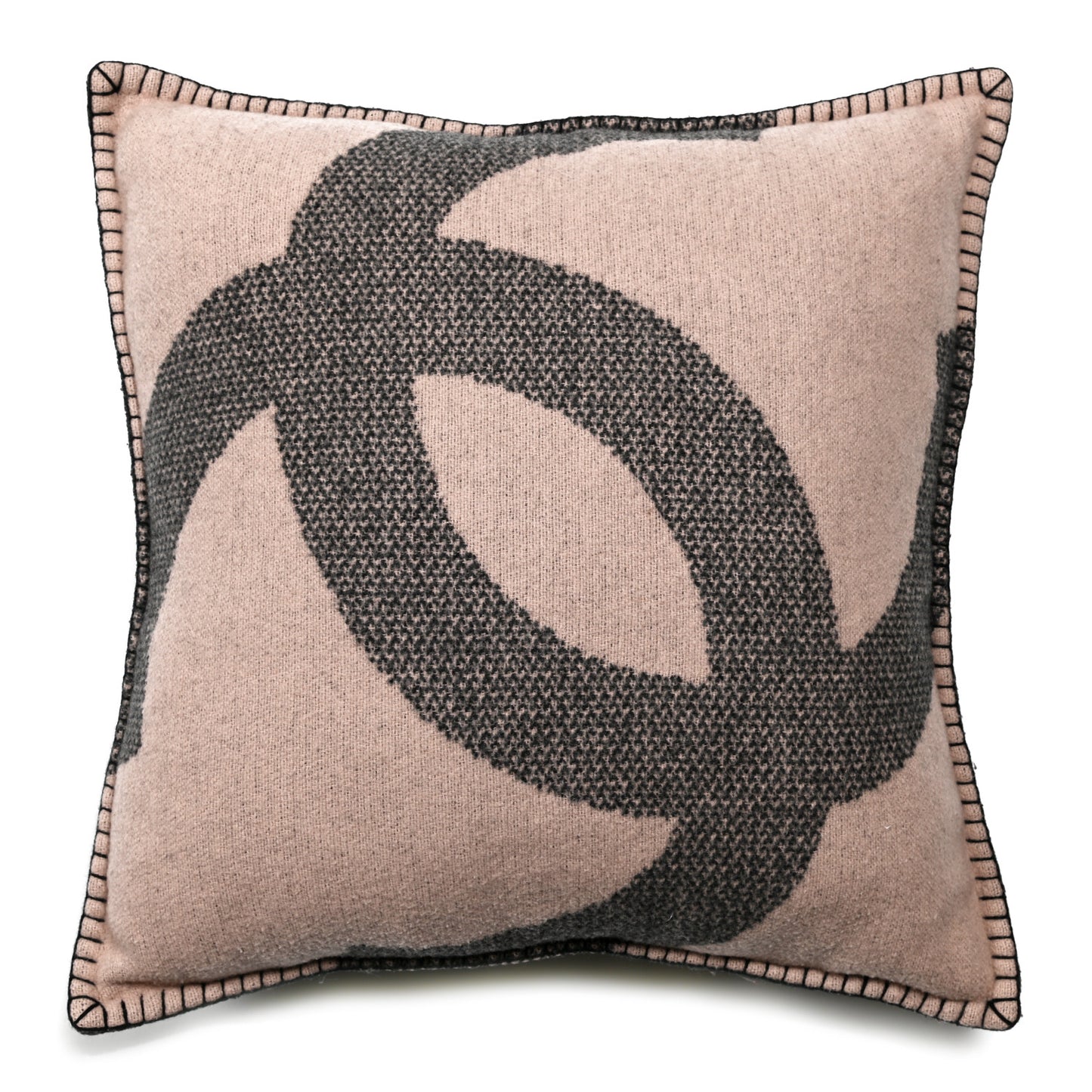 Merino Wool Cashmere CC Pillow Black Pink