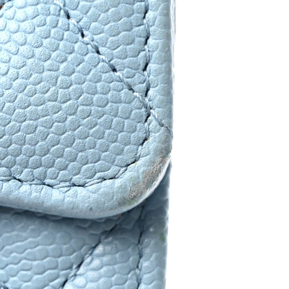 Chanel Caviar Quilted Flap Card Holder Wallet Light Blue 10 of 18