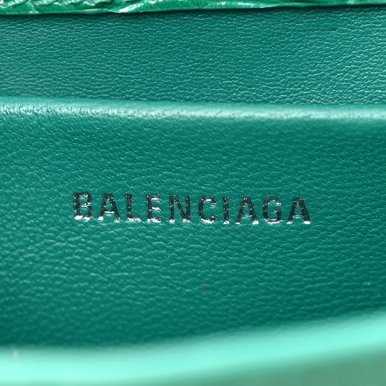 Balenciaga Shiny Super Supple Calfskin Crocodile Embossed Small XX Flap Stretch Bag Jade 6 of 10