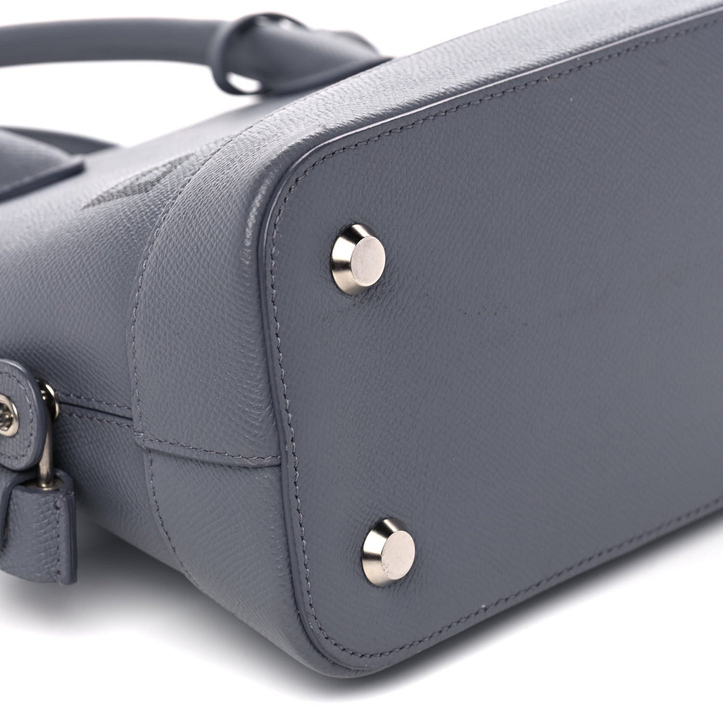 Grained Calfskin S Ville Top Handle Bag Gris Glace