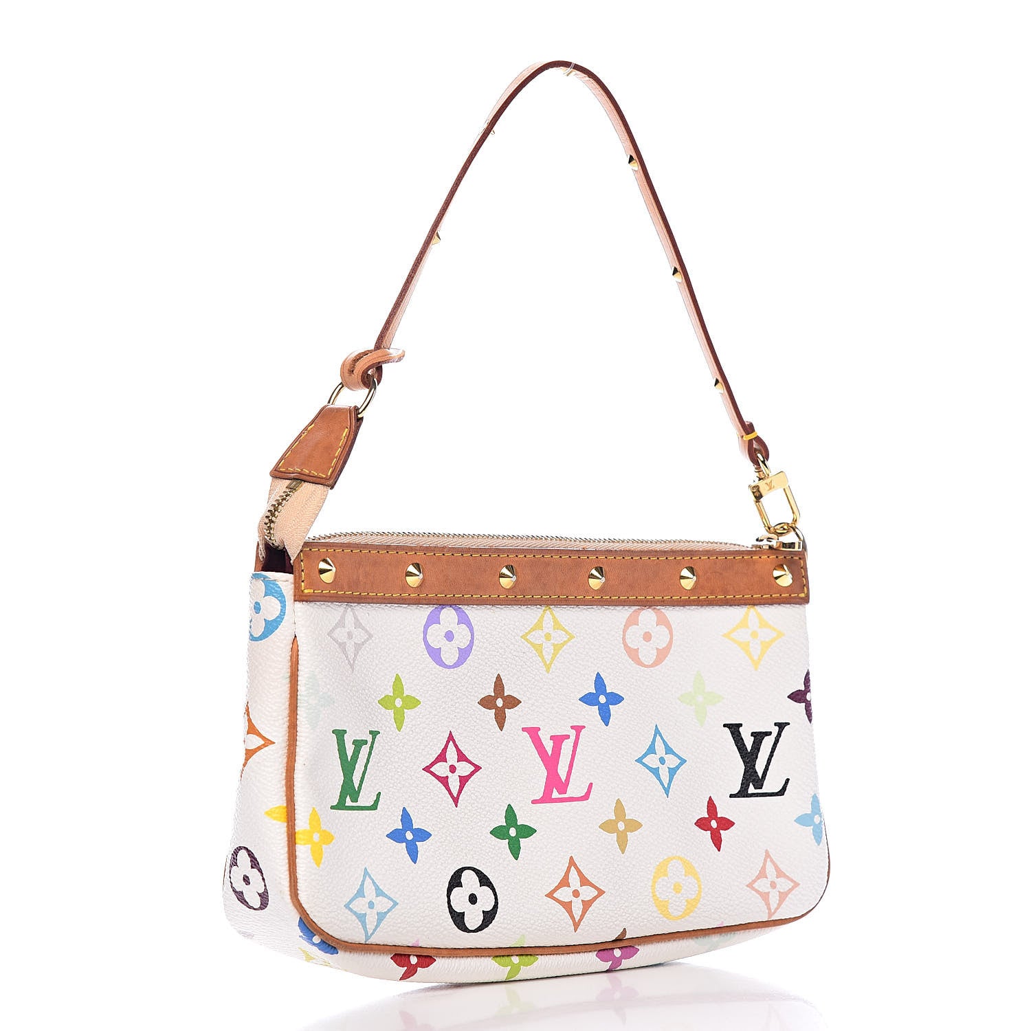 Louis Vuitton Monogram Multicolor Pochette Accessories White 3 of 10