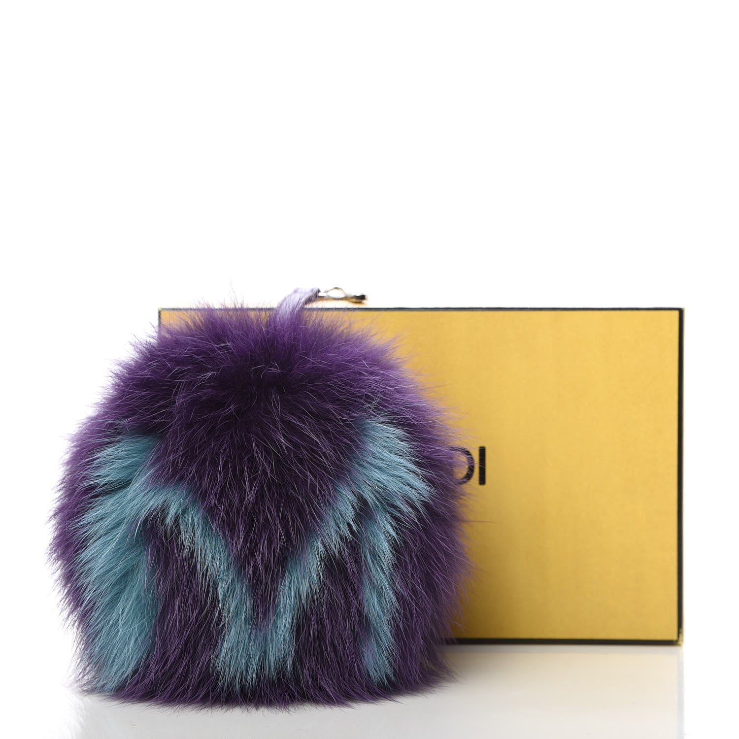 Fendi Fox Fur Shiny Nappa Bi-Color M ABCharm Bag Charm Viola Lago Viola Plus 4 of 4