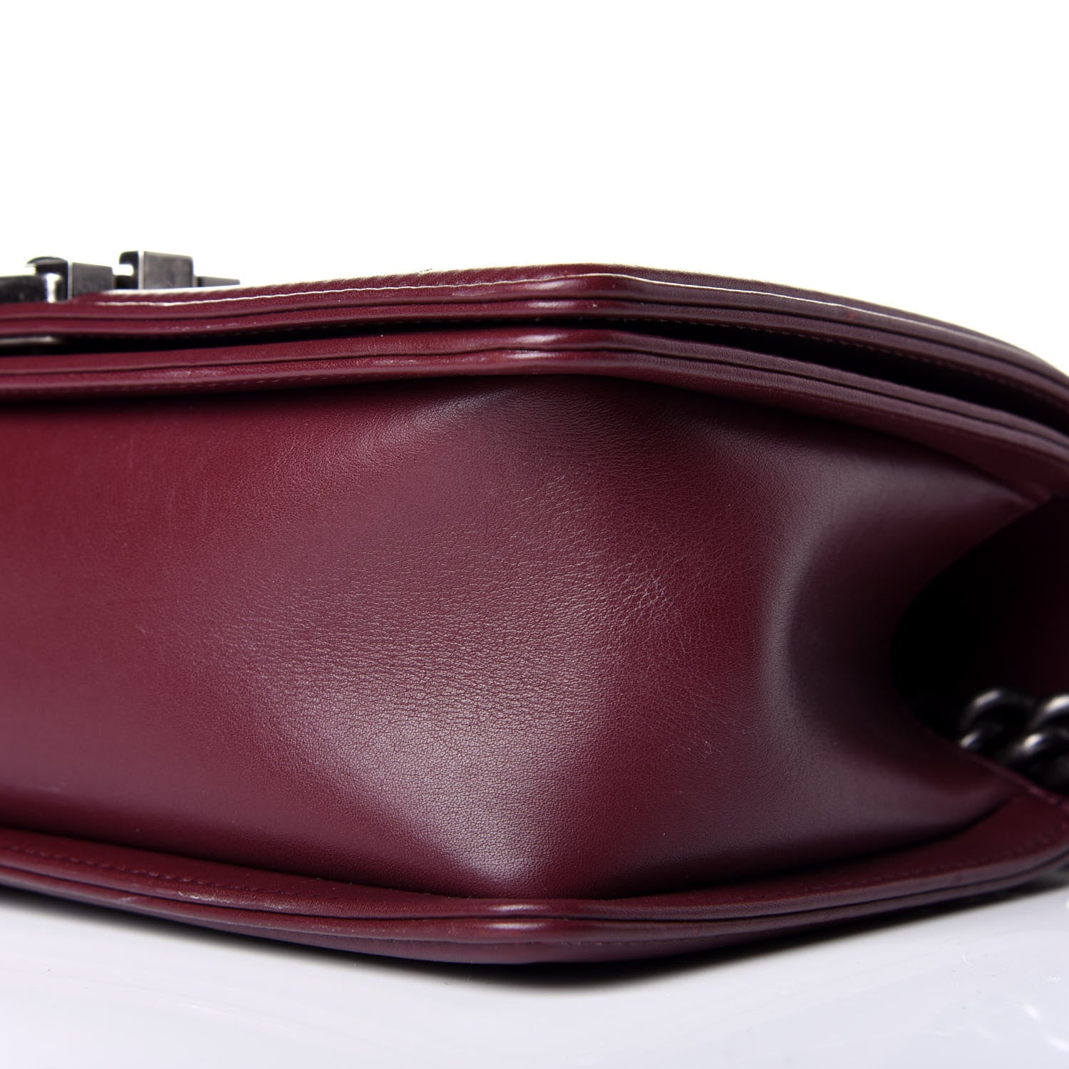 Chanel Calfskin Horizontal Quilted Medium Boy Flap Burgundy 10 of 10