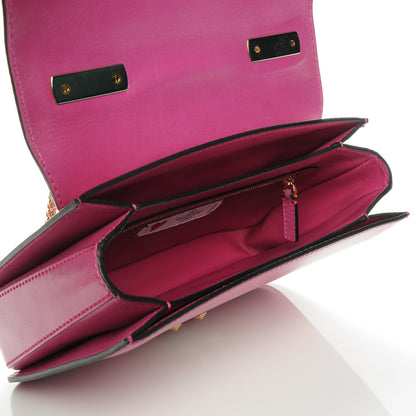 Valentino Garavani Shiny Nappa L'Amour Rockstud Shoulder Bag Fuxia 5 of 8