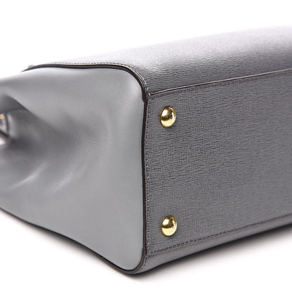 Fendi Vitello Elite Petite 2Jours Tote Grigio Grigio Chiaro 8 of 11