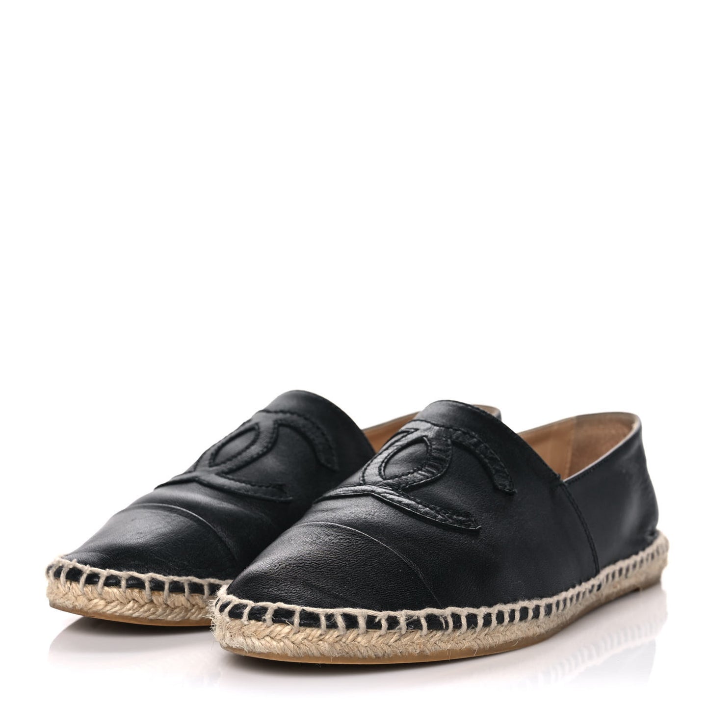 Lambskin CC Espadrilles 37 Black