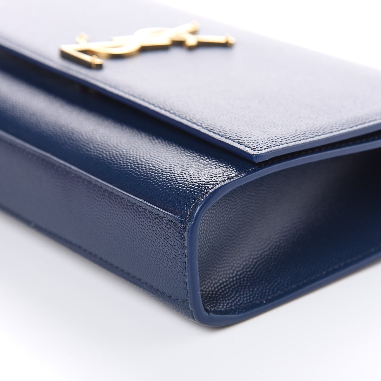 Grain De Poudre Medium Classic Monogram Kate Satchel Denim Blue