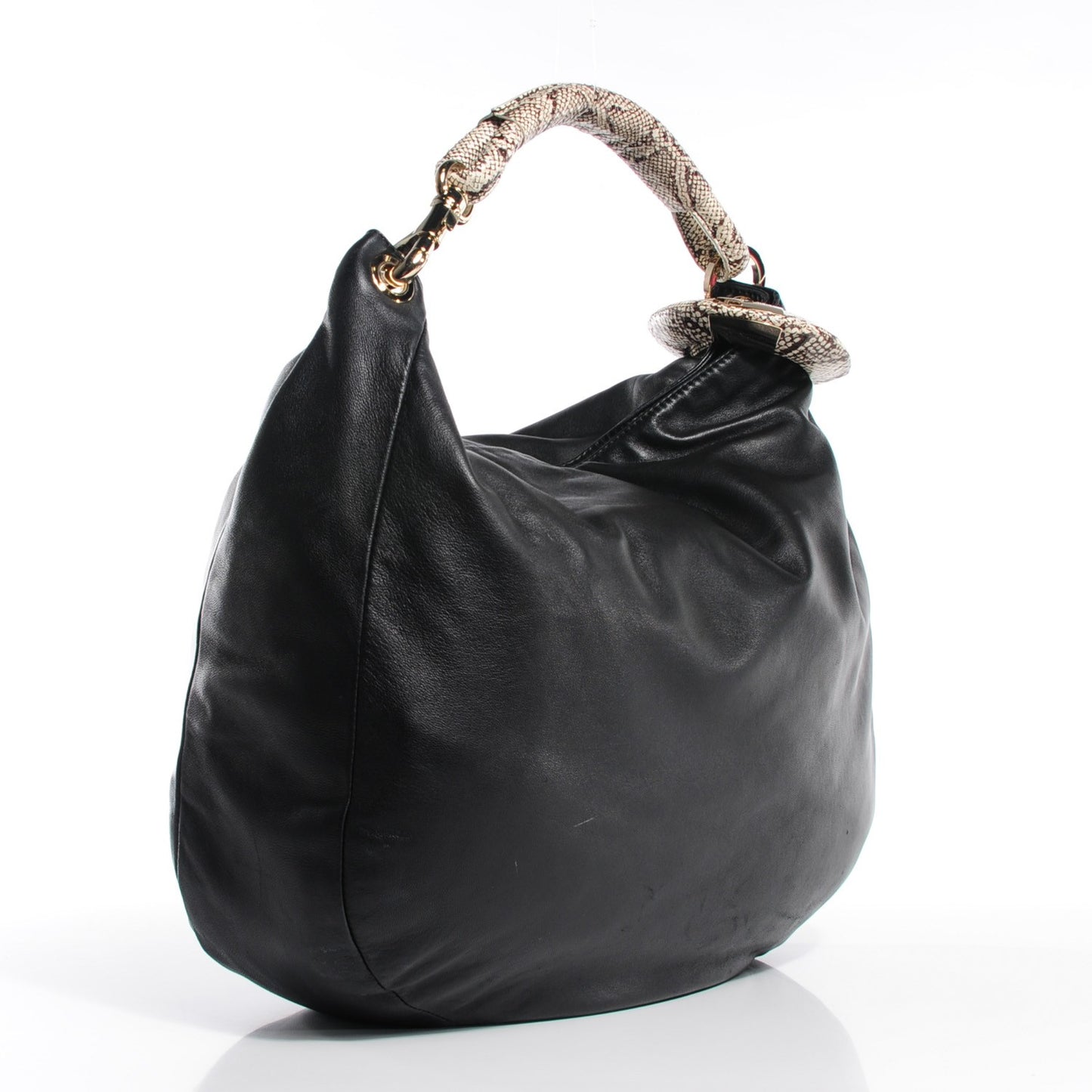 Nappa Snakeskin Trim Sky Hobo Black