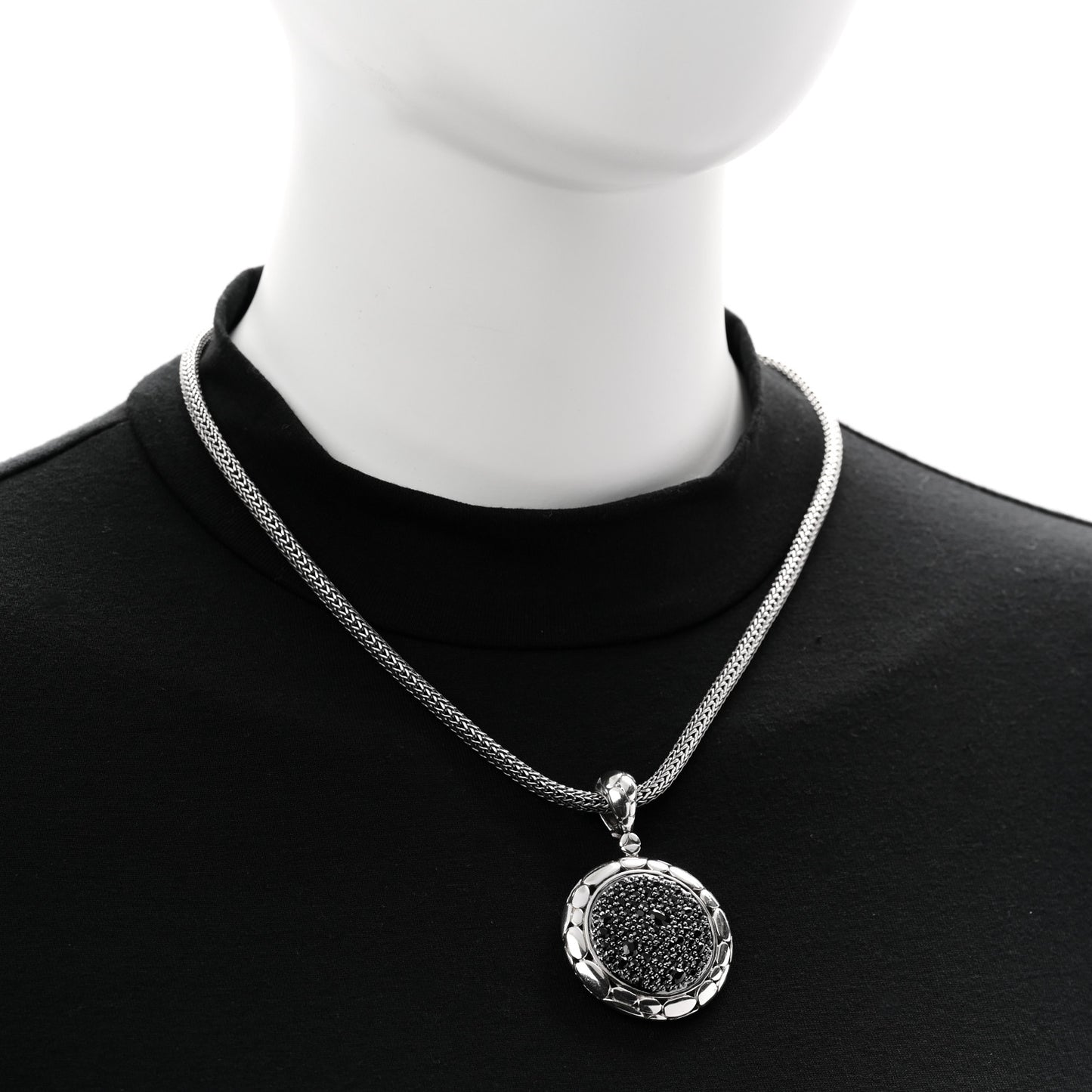 Sterling Silver Black Sapphire Kali Lavafire Pendant Necklace