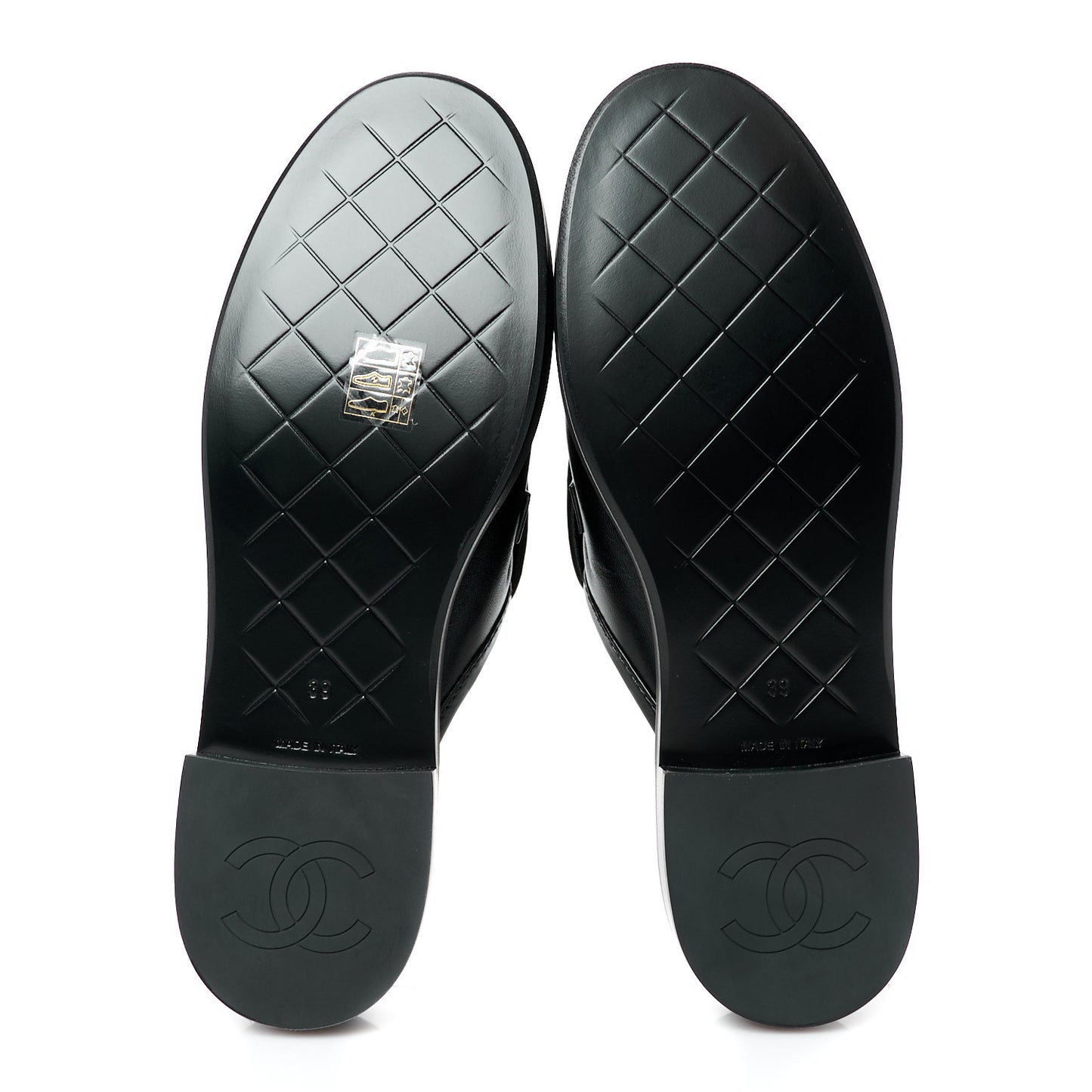 Lambskin Quilted CC Turnlock Mules 39 Black