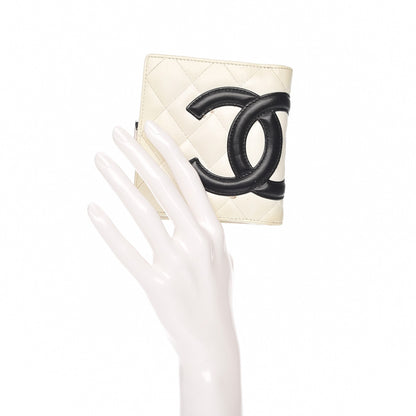 Chanel Calfskin Quilted Cambon Bi-fold Wallet White 2 of 11